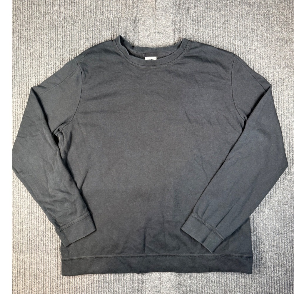 Nike Yoga Therma-FIT Mens Black Crewneck Sweatshirt Fleece Pullover Medium